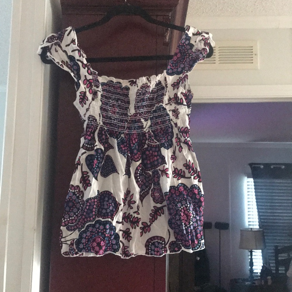 Candies Peplum paisley floral ruched Blouse